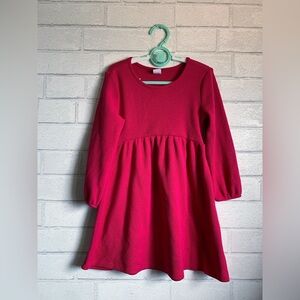 Old Navy Vibrant Berry Pink Girls Casual Long Sleeve Waffle Knit Dress 4T